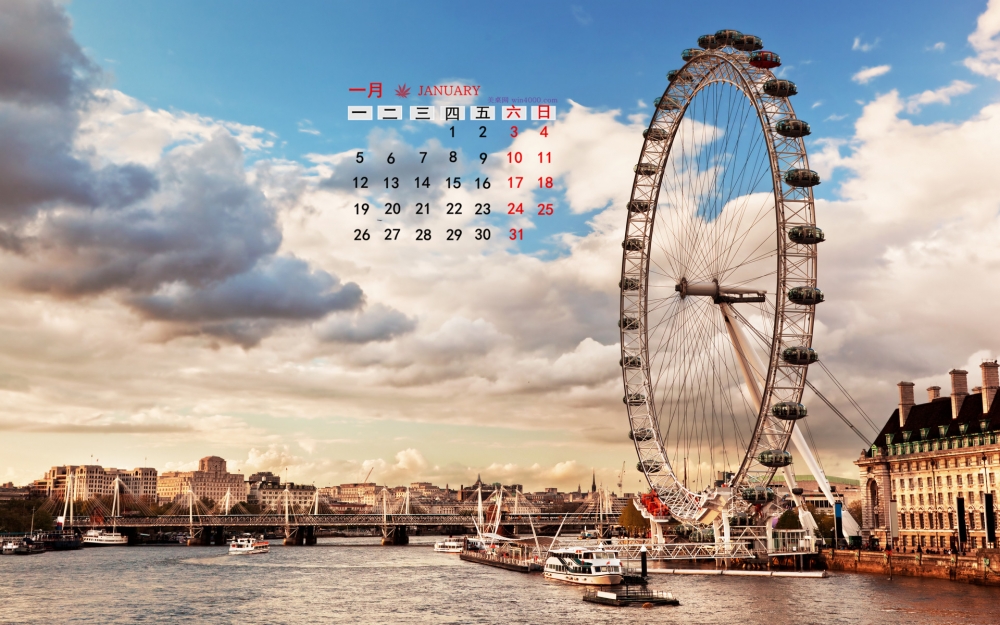 2015年1月日历壁纸世界著名风景桌面伦敦美景图片合集第二辑