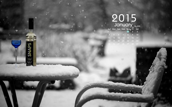 2015年1月风景日历壁纸