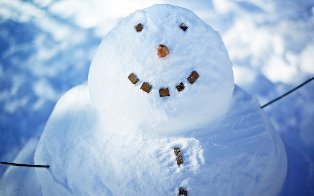 冬季雪人风景高清壁纸