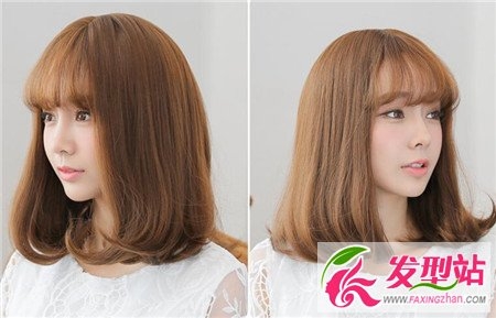 亚麻薄藤色短发 甜美梨花头染发