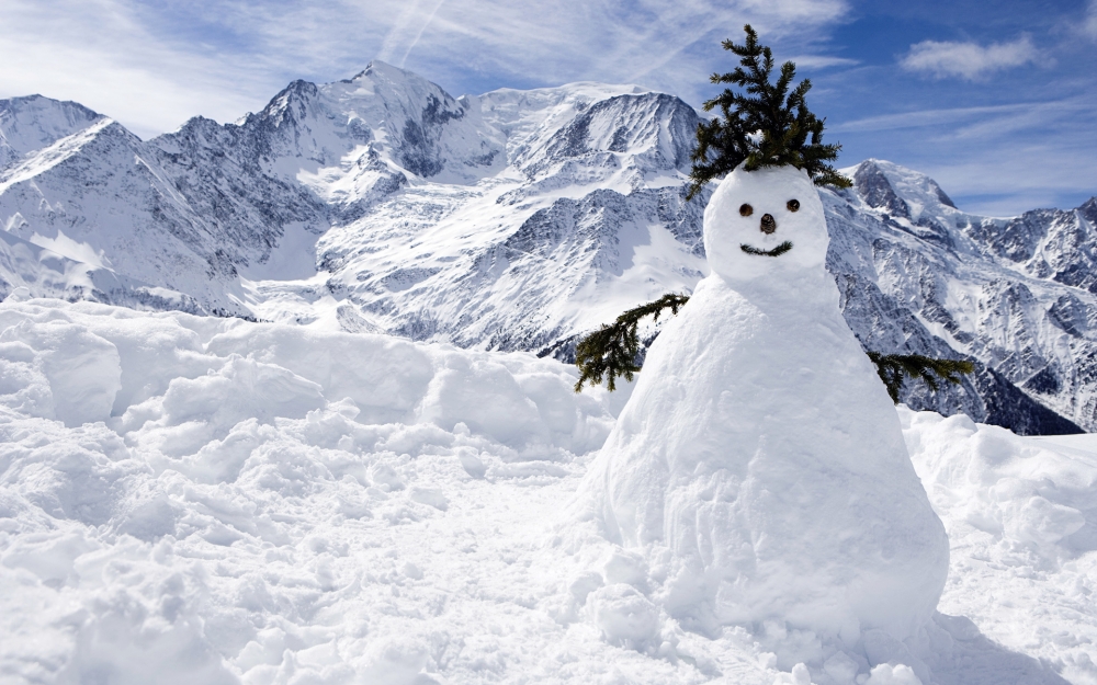 冬季雪人风景高清壁纸