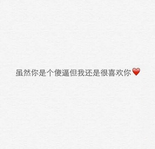 虽然你是个傻子但我还是很喜欢你