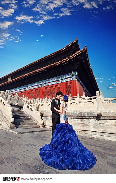 携君手蓝色经典 婚纱照