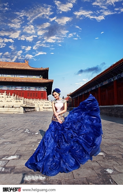 携君手蓝色经典 婚纱照