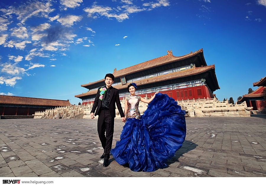 携君手蓝色经典 婚纱照