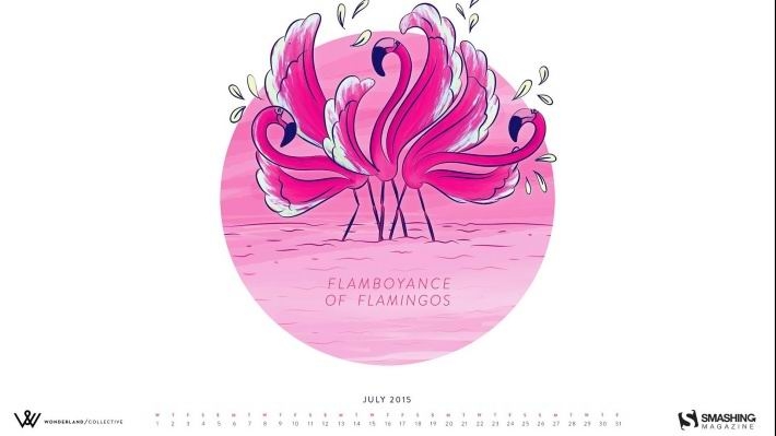 2015年7月月历宽屏壁纸