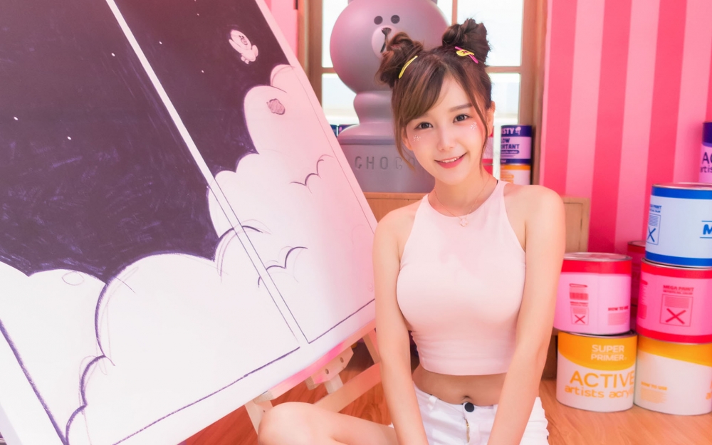 可爱清纯美女甜美写真高清桌面壁纸