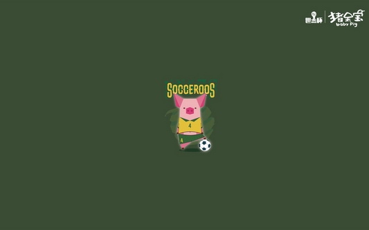 2014世界杯猪呆宝卡通电脑壁纸