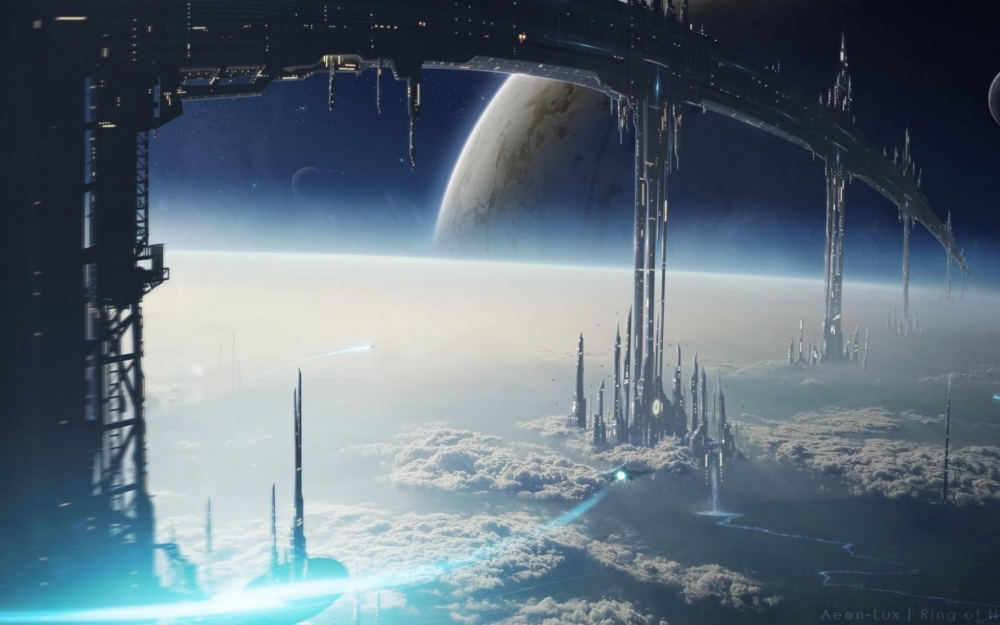 未来科幻宇宙大都市高清唯美桌面壁纸
