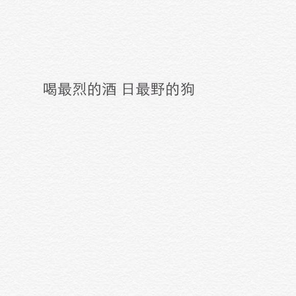 喝醉烈的酒日最野的狗