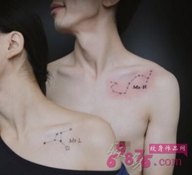 情侣肩部个性纹身-专属印记
