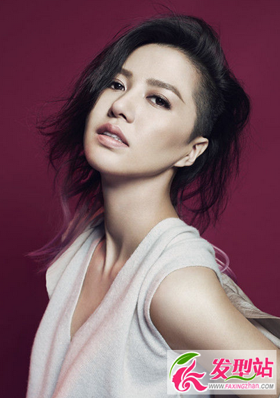 谭维维帅气性感湿发图片 女生显瘦短发发型参考