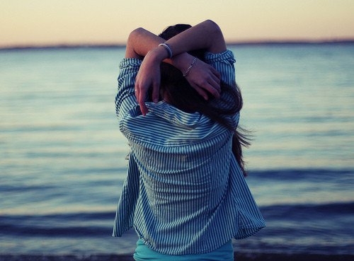 海边风景伤感女生背影小清新图片