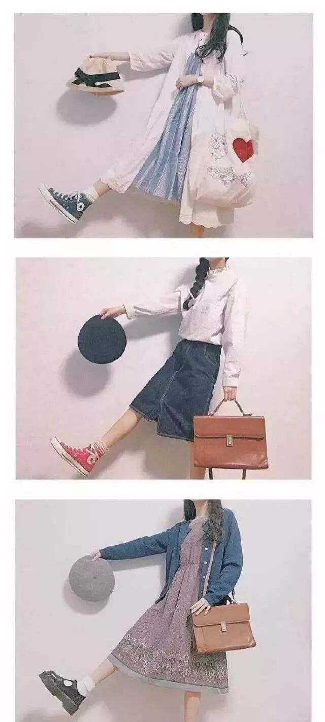 清新文艺范裙装搭