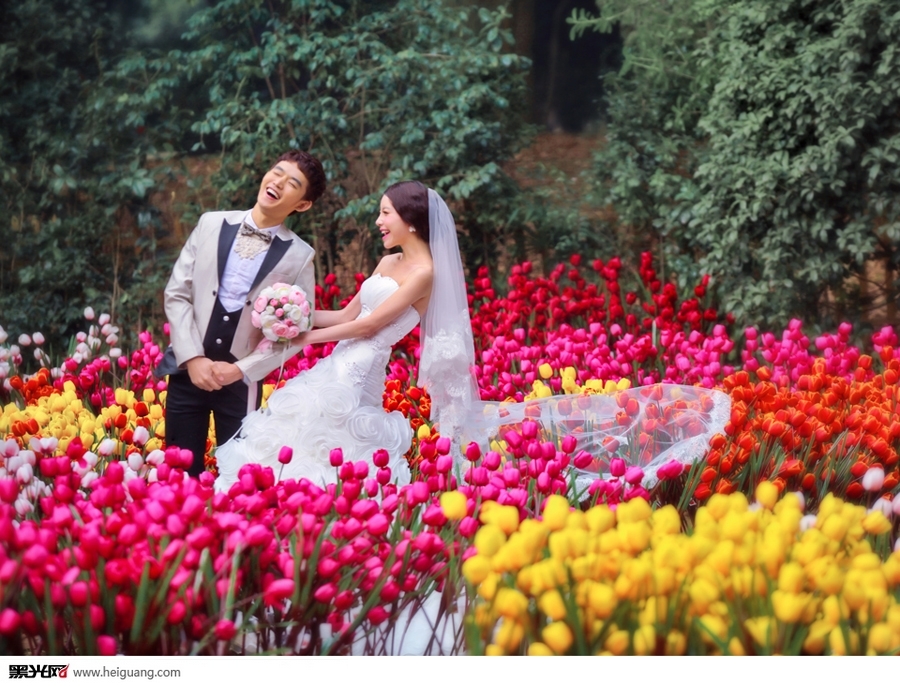郁金香花海 婚纱照
