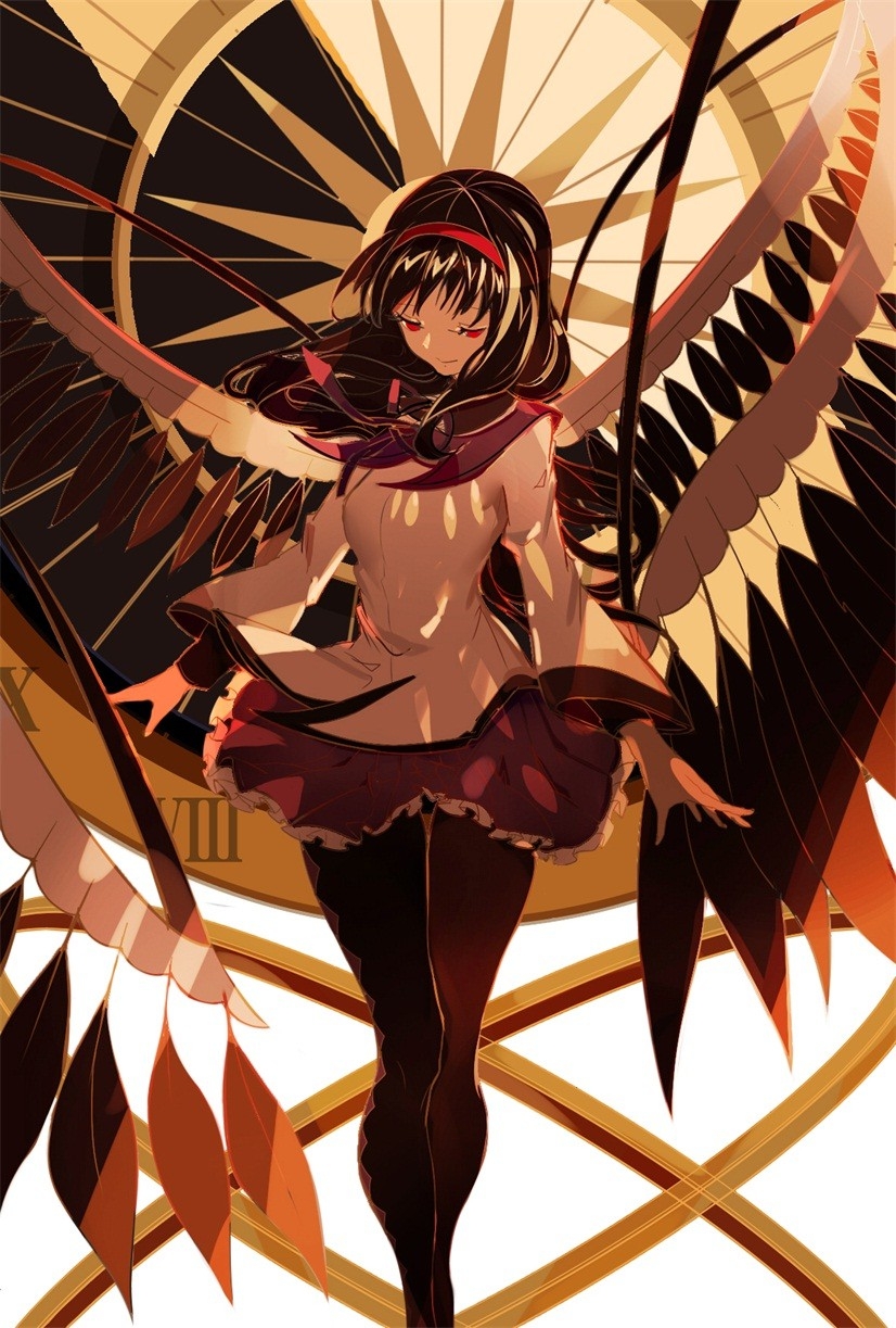 魔法少女小圆晓美焰手机壁纸 黑长直的谜之少女