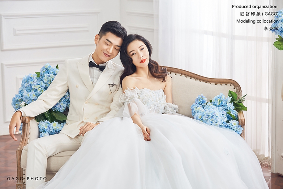 蓝色蜜恋 婚纱照
