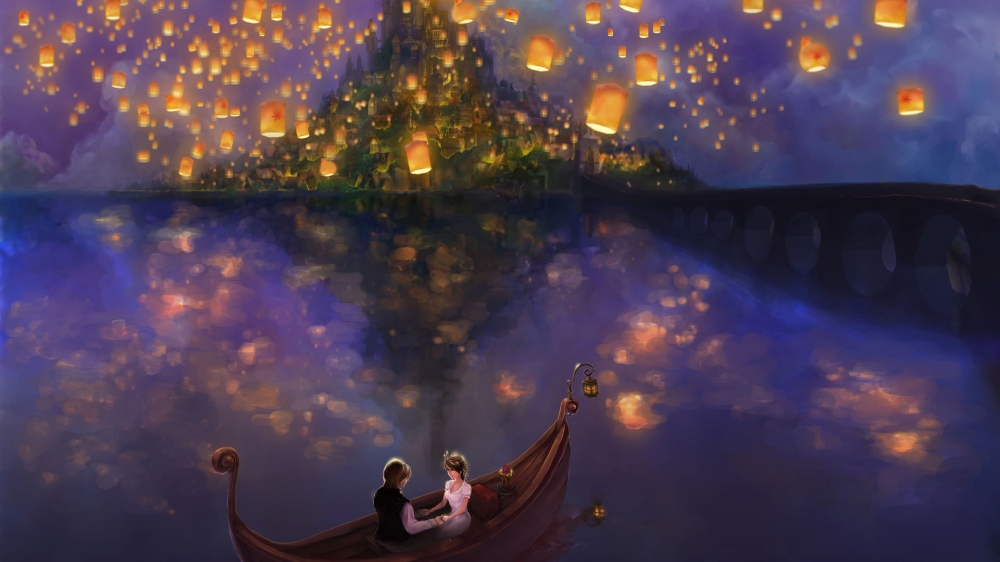 美好祝愿夜空中的孔明灯唯美意境电脑桌面壁纸 第一辑
