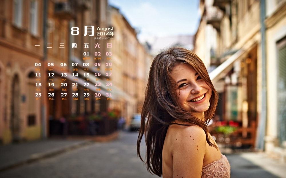 2014年8月日历壁纸精选宽屏图片欧美性感美女写真