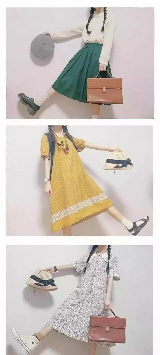 清新文艺范裙装搭
