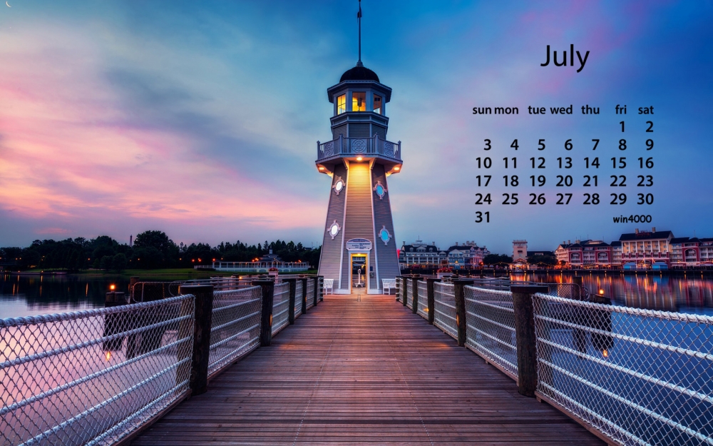 2016年7月日历城市唯美夜景图片电脑桌面壁纸下载