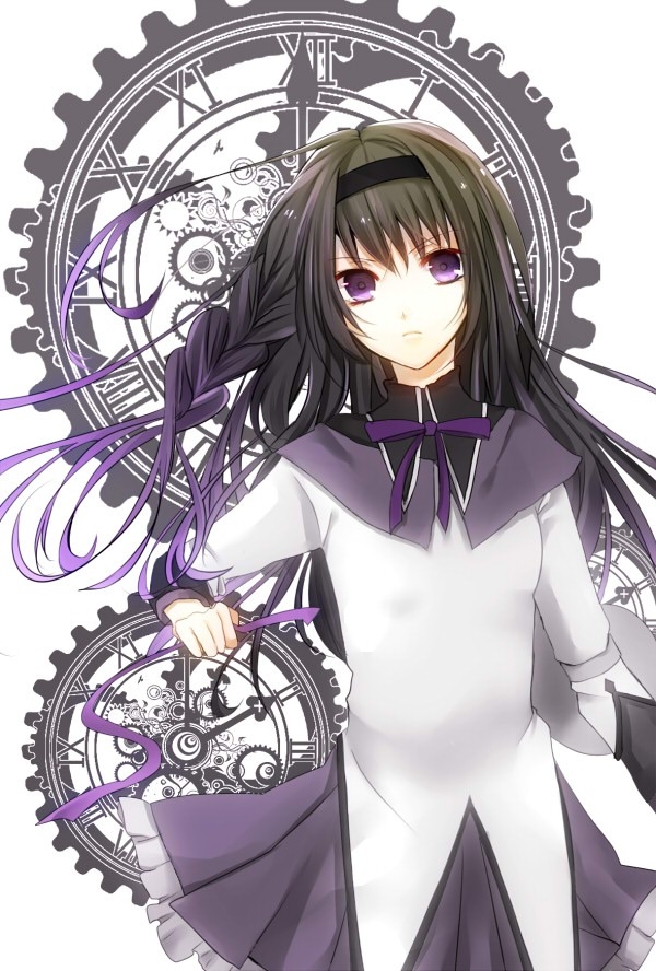 魔法少女小圆晓美焰手机壁纸 黑长直的谜之少女