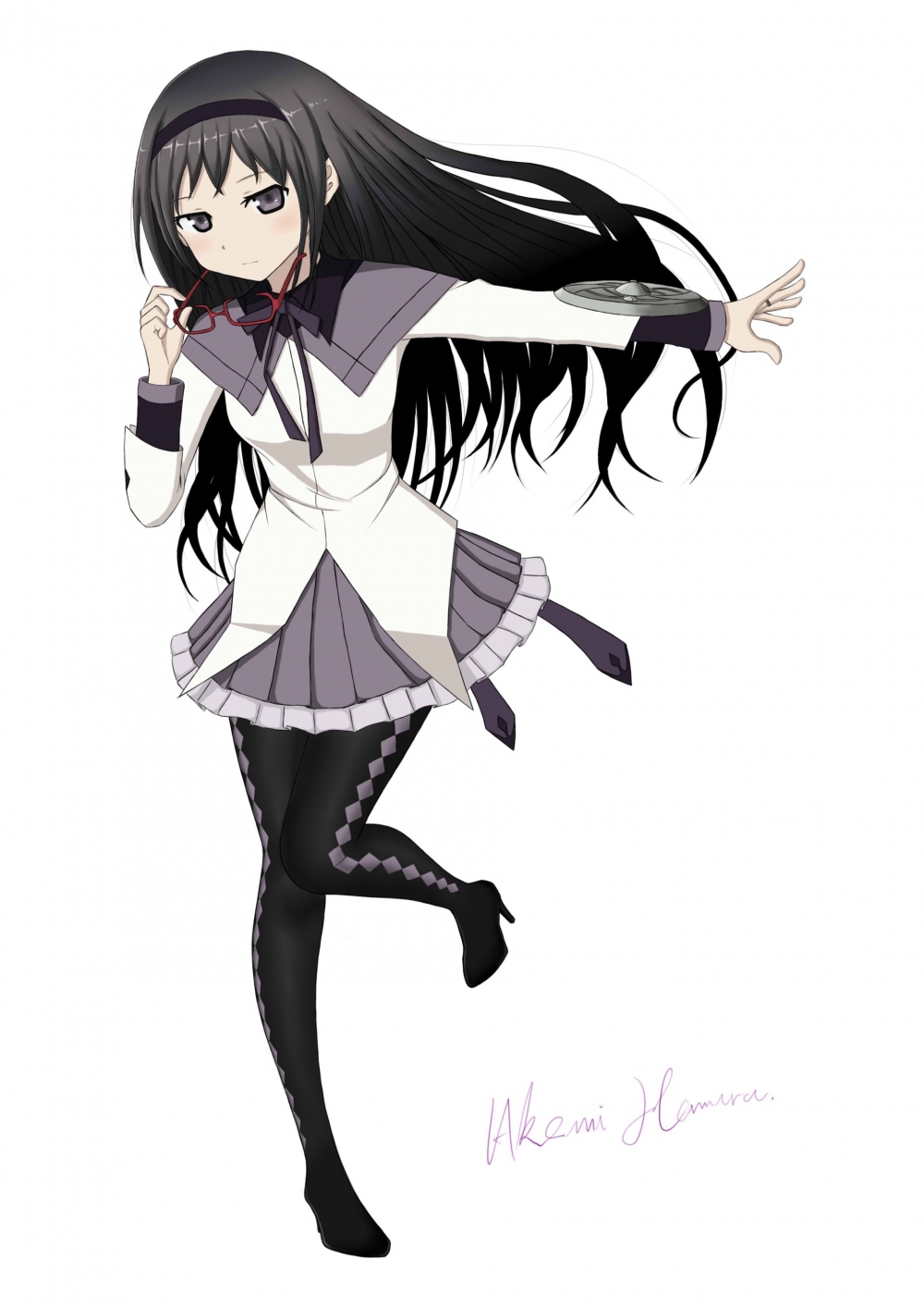 魔法少女小圆晓美焰手机壁纸 黑长直的谜之少女