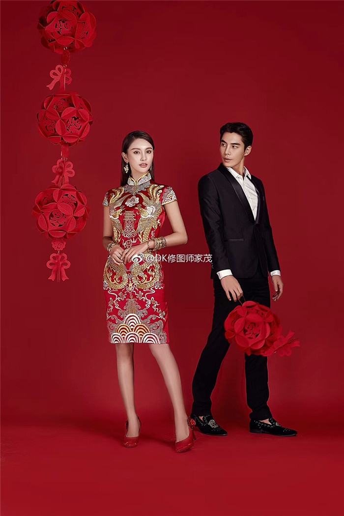 耀眼火红 婚纱照