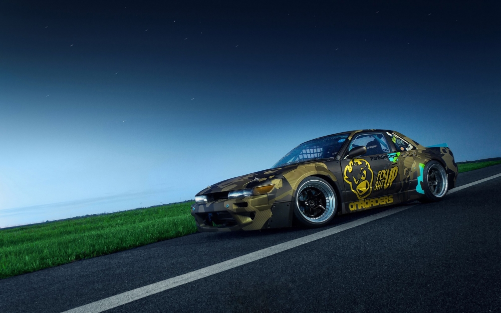 迷彩改装跑车Nissan S13电脑高清桌面壁纸图片