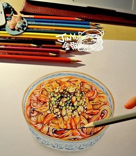 吃货插画师桌子上的各种美食