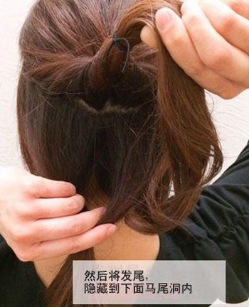 韩式低发盘发教程 扎成自然凌乱美发型