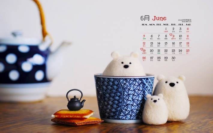 2016年6月唯美日历桌面壁纸
