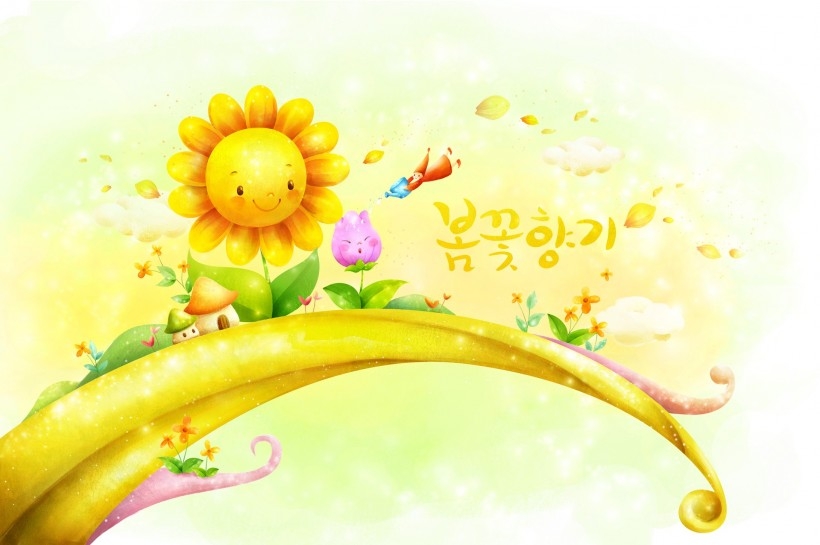 矢量缤纷多彩的季节高清图片