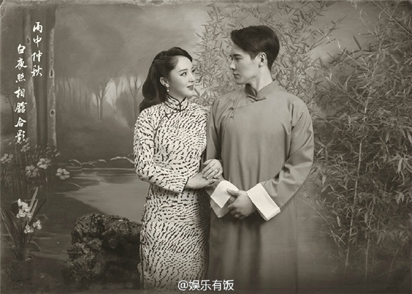高云翔董璇全家福唯美复古民国风 三世同堂其乐融融