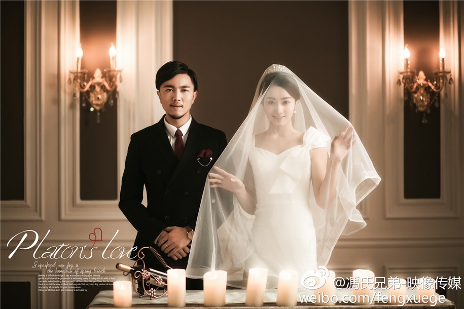 烛光微亮 婚纱照