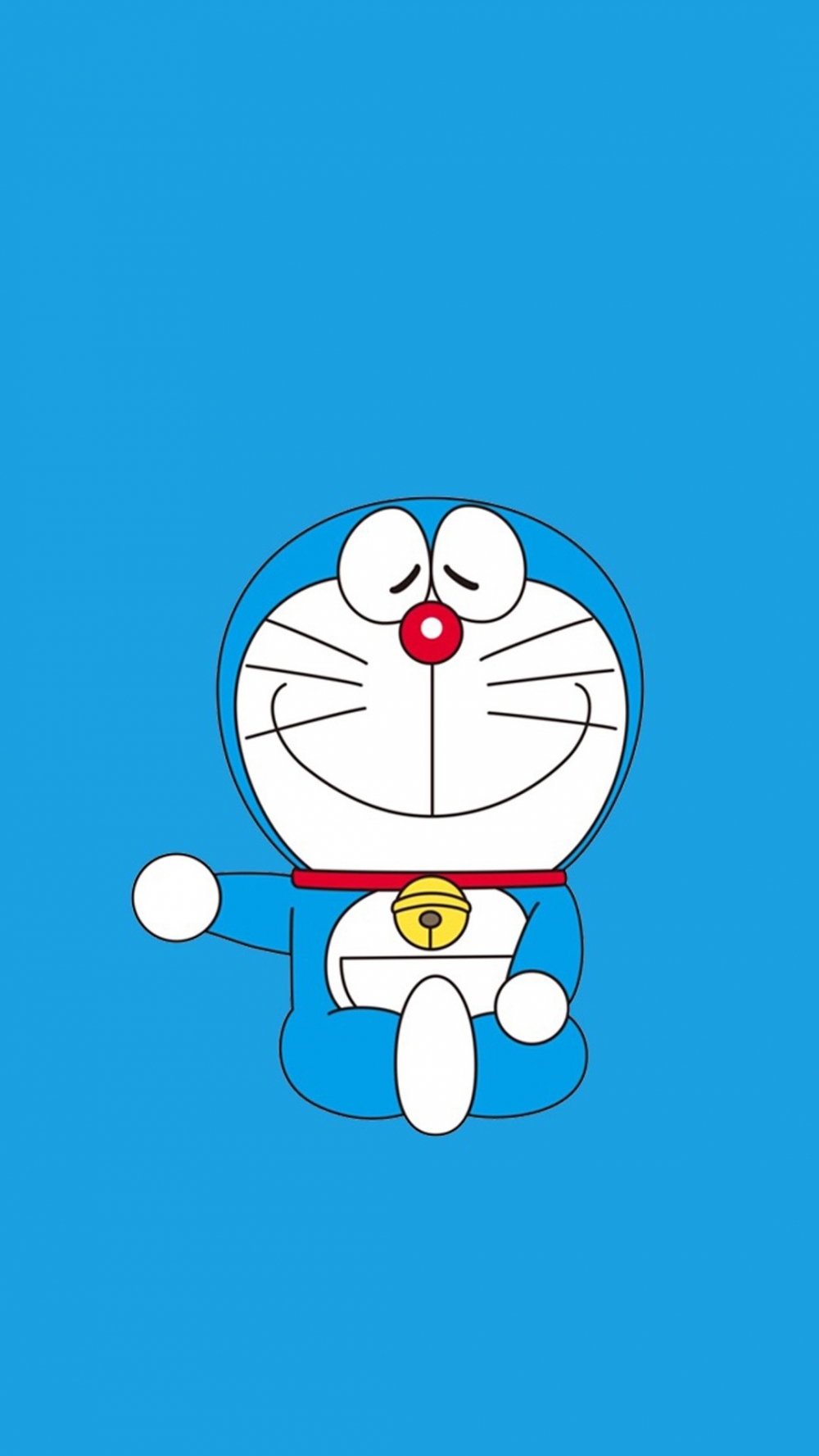 简约蓝底小叮当手机背景壁纸