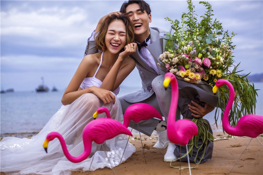 放松的心情 婚纱照