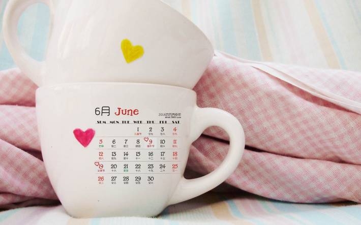 2016年6月唯美日历桌面壁纸
