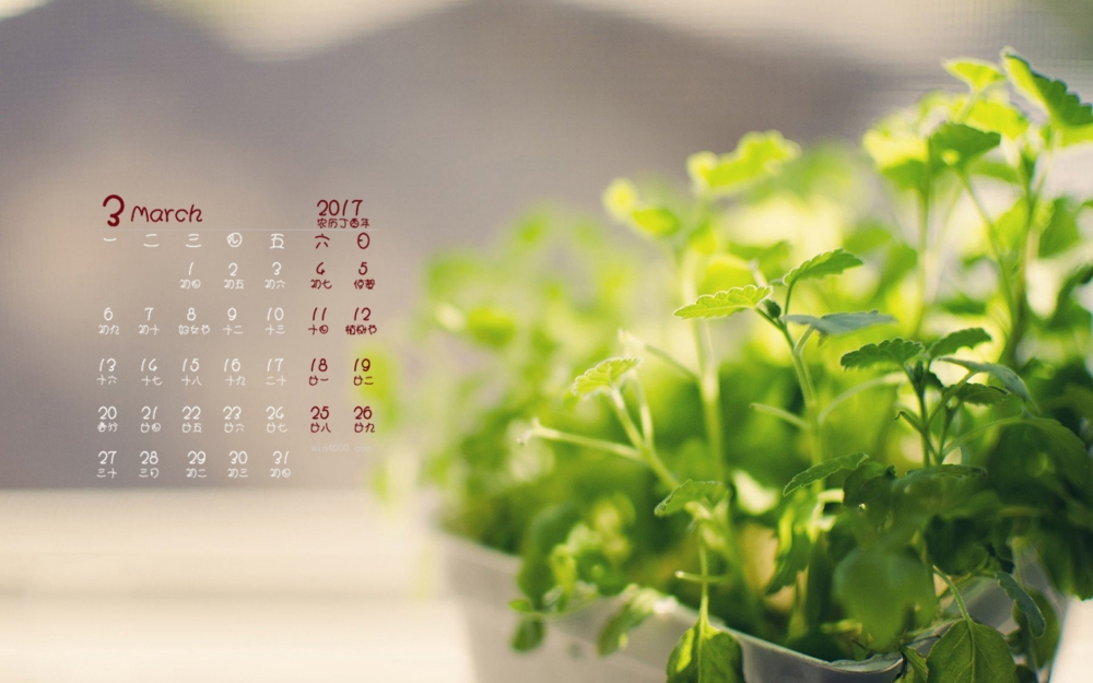 2017年3月唯美清新风景高清桌面日历壁纸