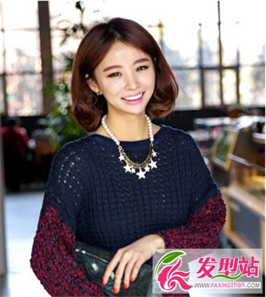 内扣短发波波头女生一样可爱 时尚修颜波波头甜美显气质
