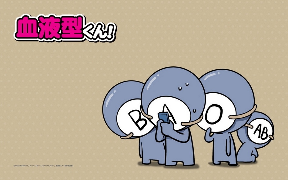 萌萌哒的血型君卡通漫画壁纸图片