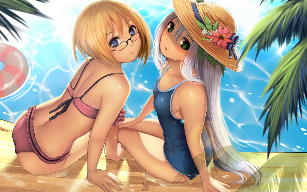 比基尼少女性感丰满的桌面壁纸