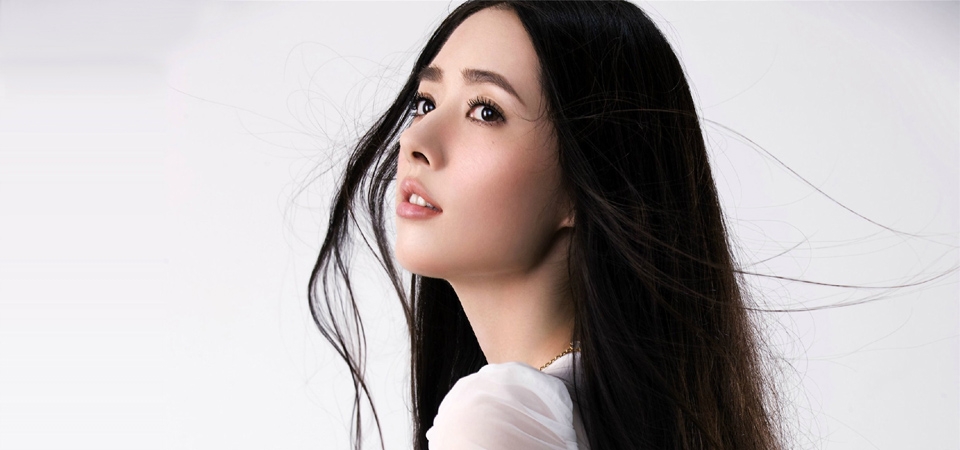 郭碧婷，完美女神，白色裙子，长发，郭碧婷桌面壁纸