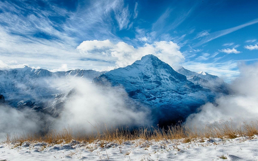 严寒冬季美丽雪景桌面壁纸