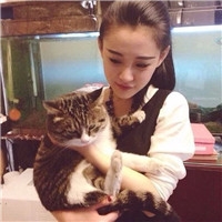 个性时尚抱猫美女qq头像
