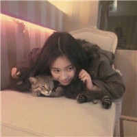 个性时尚抱猫美女qq头像