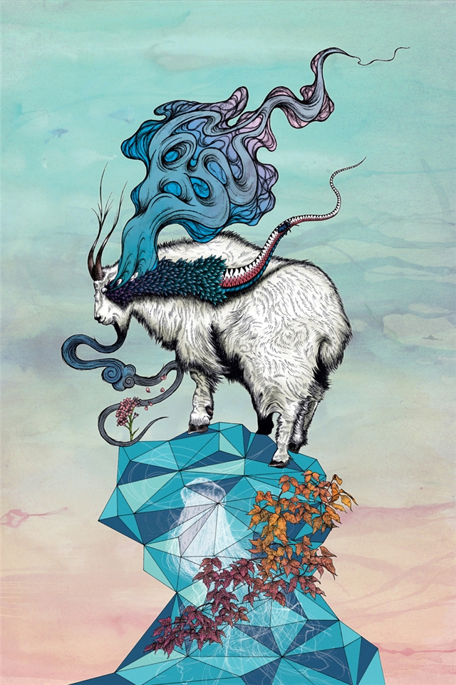 魔幻动物奇异插画风格手机壁纸