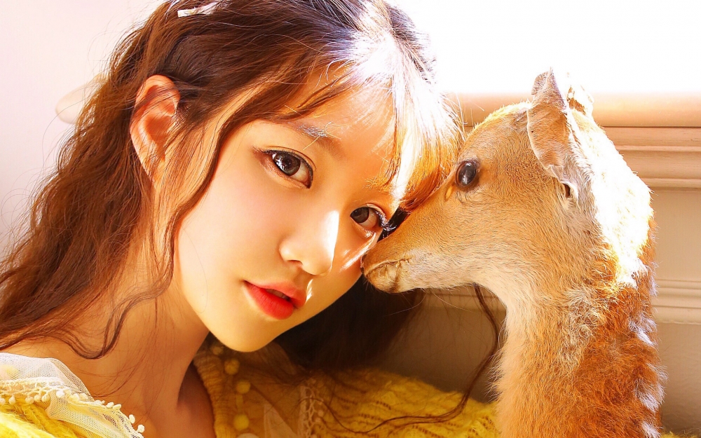 治愈系美女清新文艺写真图片壁纸