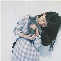 个性时尚抱猫美女qq头像