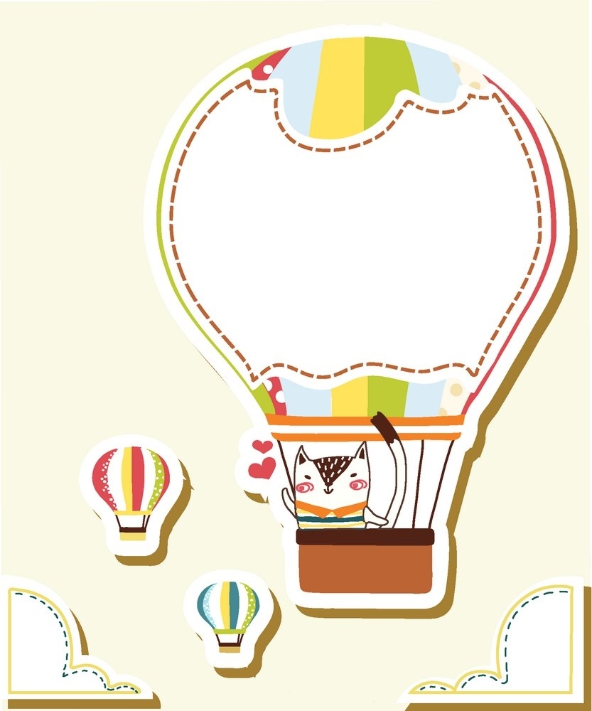 立体热气球卡通图片